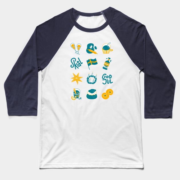 Swedish Winter Holidays Baseball T-Shirt by SashaKolesnik